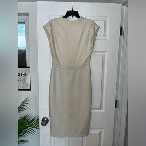 EXPRESS Draped Mock Neck Midi Sheath Dress